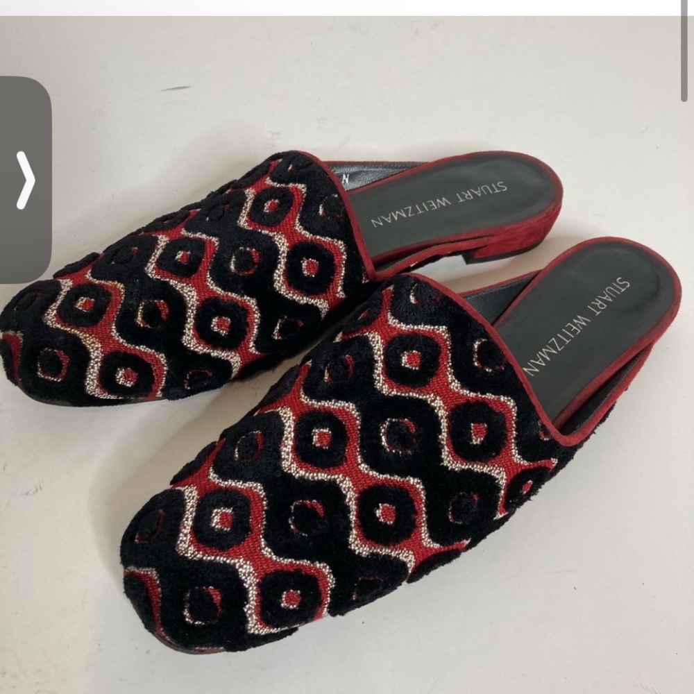 Stuart Weitzman Pipe Mulearky Mules Flat Loafers Slip On 8US